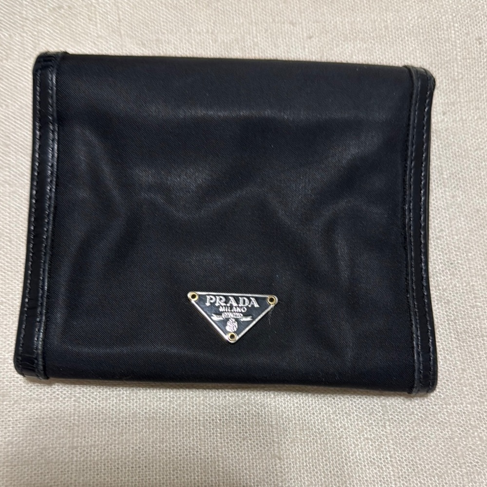 Authentic Prada Nylon Bi-Fold Wallet – Black